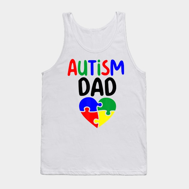 Autism Awareness Month Accept Autism Dad Tank Top by StuSpenceart